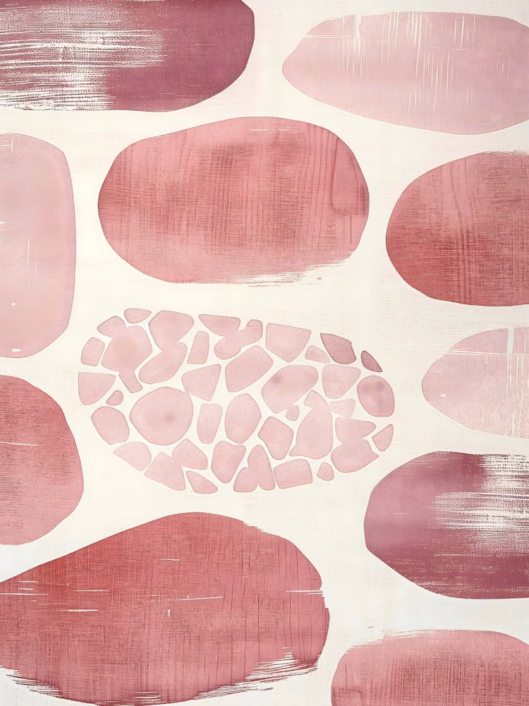 Pink And White Abstract Painting 3