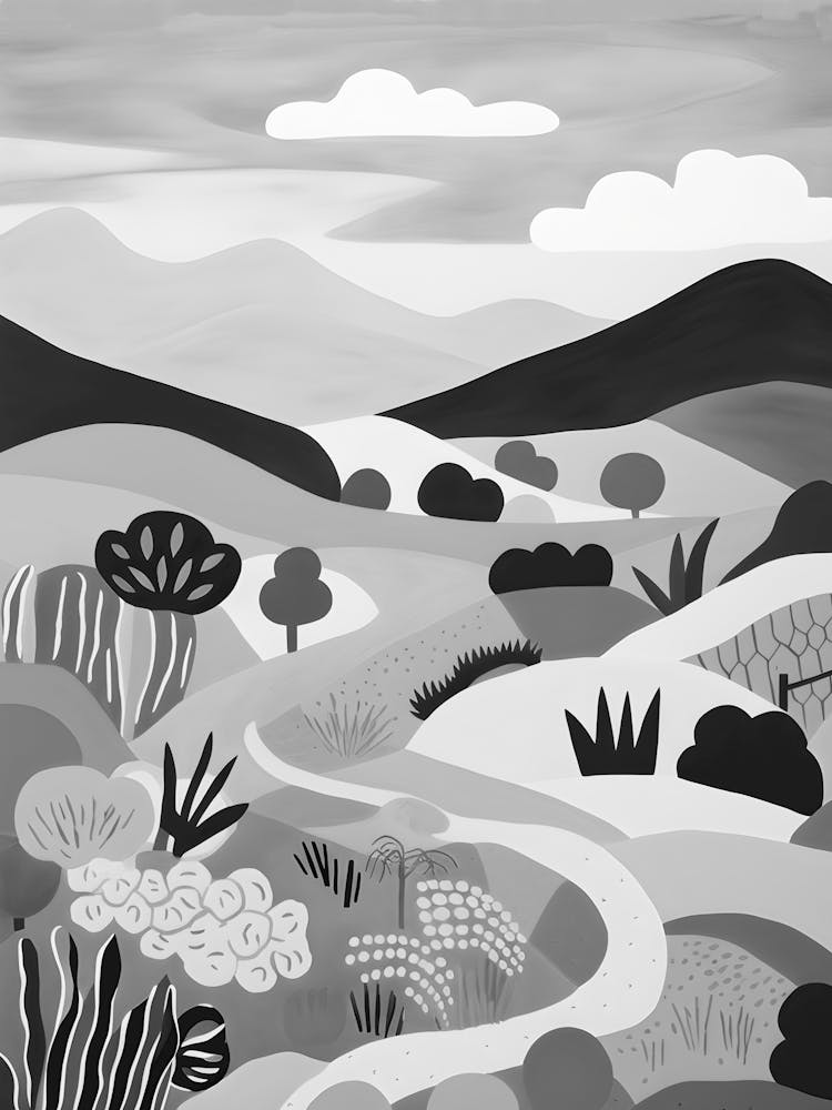 Landschaft in Schwarz-Weiß 2