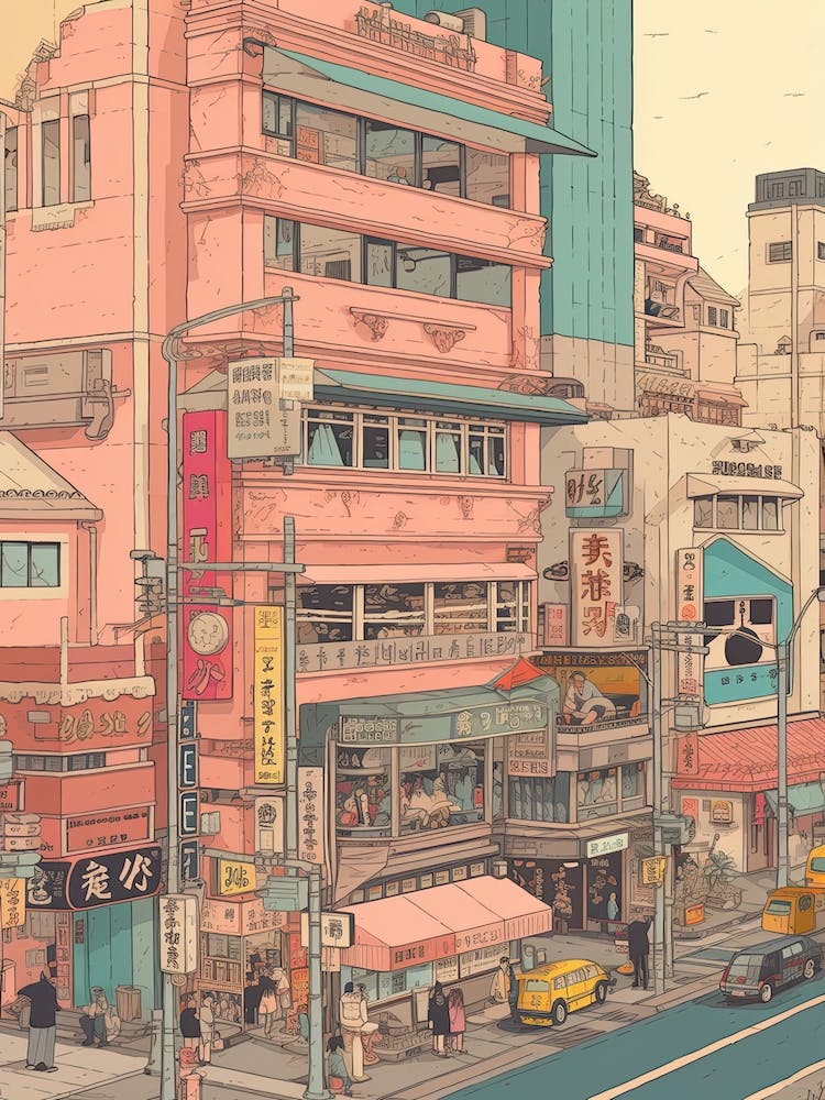 Tokyo Japan Travel Illustration 1