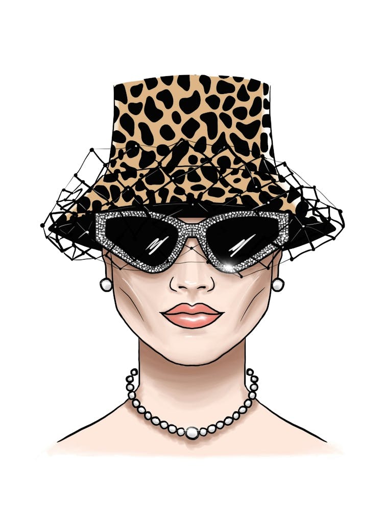 Illustration Femme Mode Au Chapeau Léopard