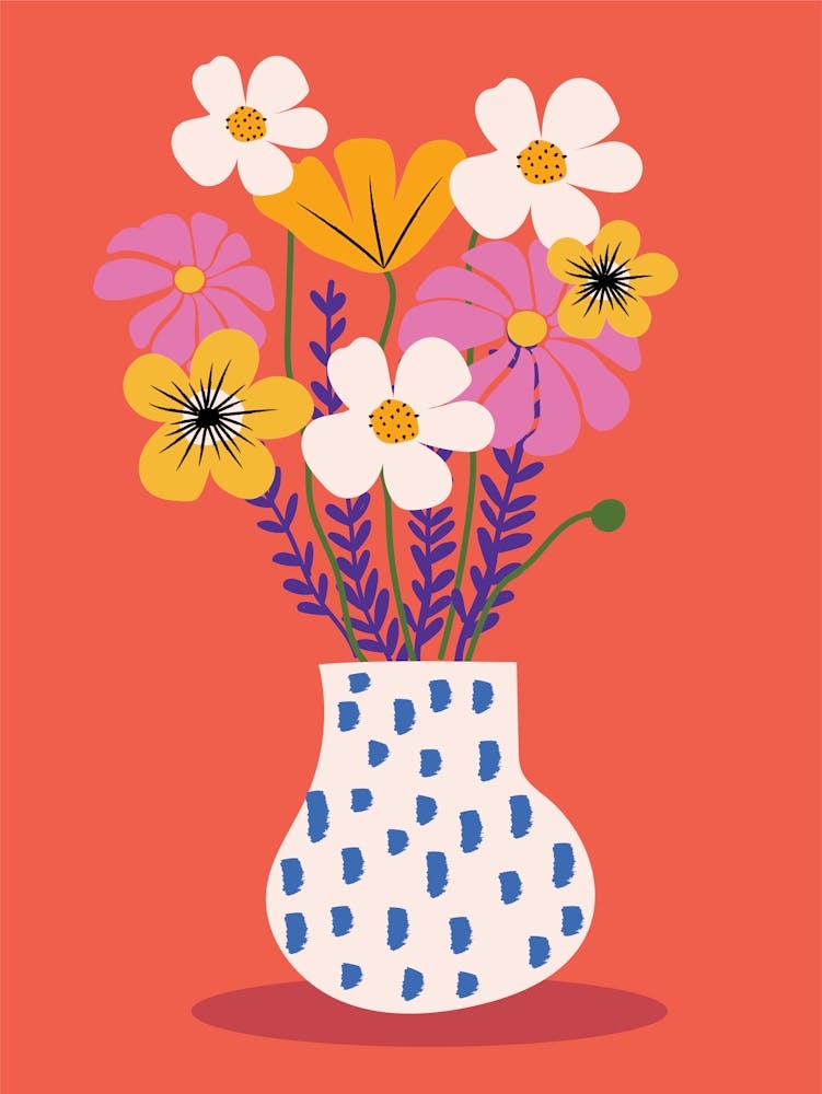 Flowers In A Vase Retro