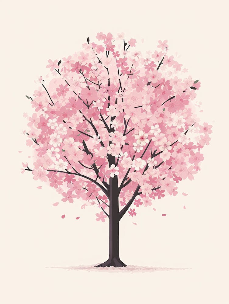 Cherry Tree Pixel Illustration 1