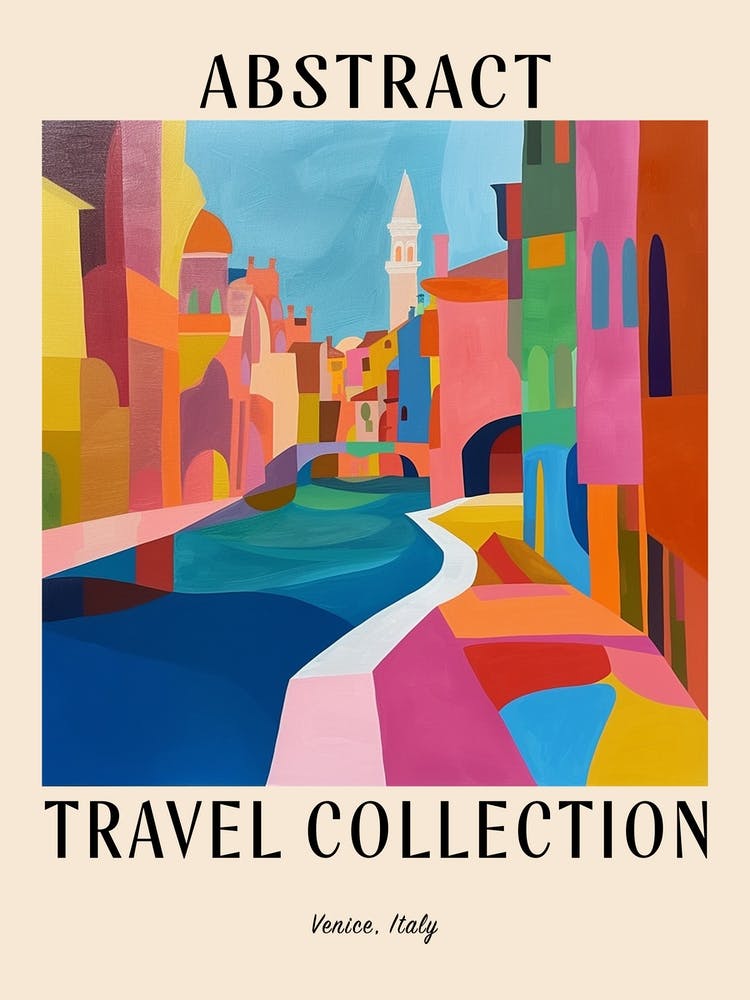 Abstract Travel Collection Poster Venice Italy 3