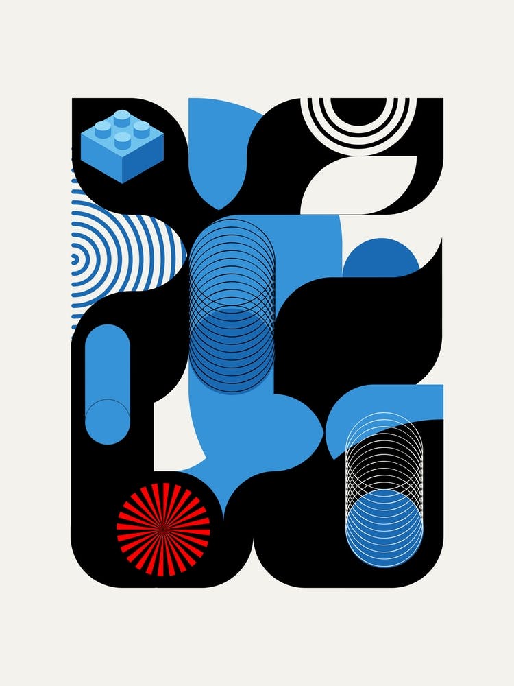 Geometrical Design In Blue