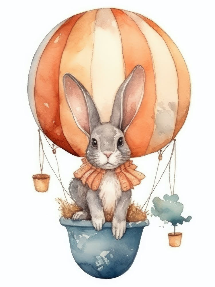 Rabbit In Hot Air Balloon