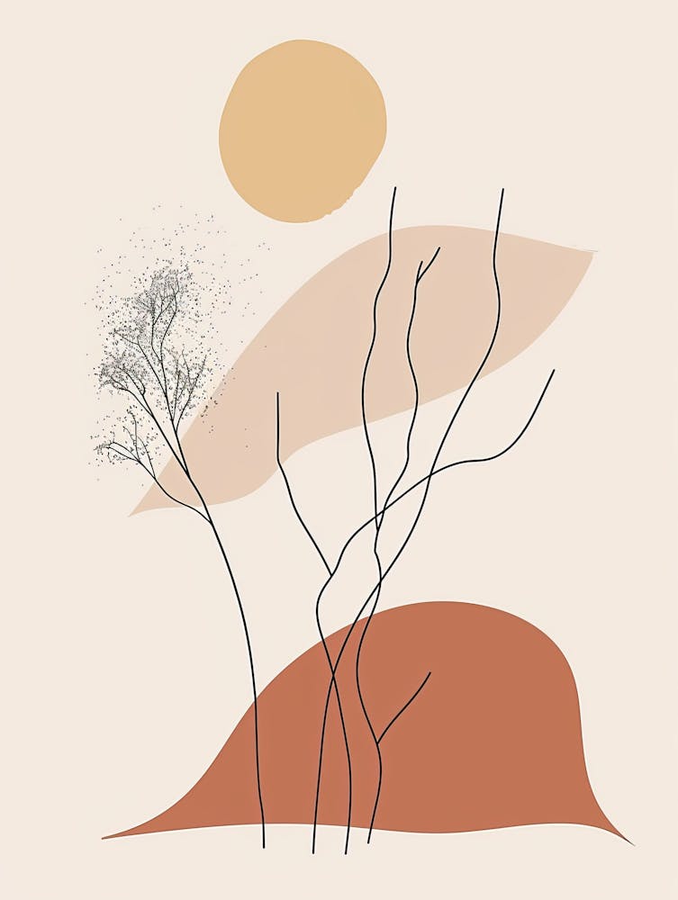 Copenhagen Botanical Garden Boho Line Art