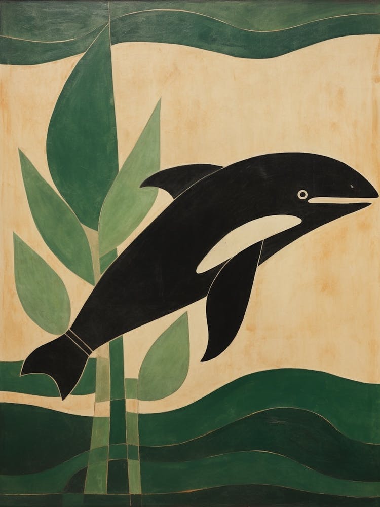 Abstract Killer Whale Geometric Collage