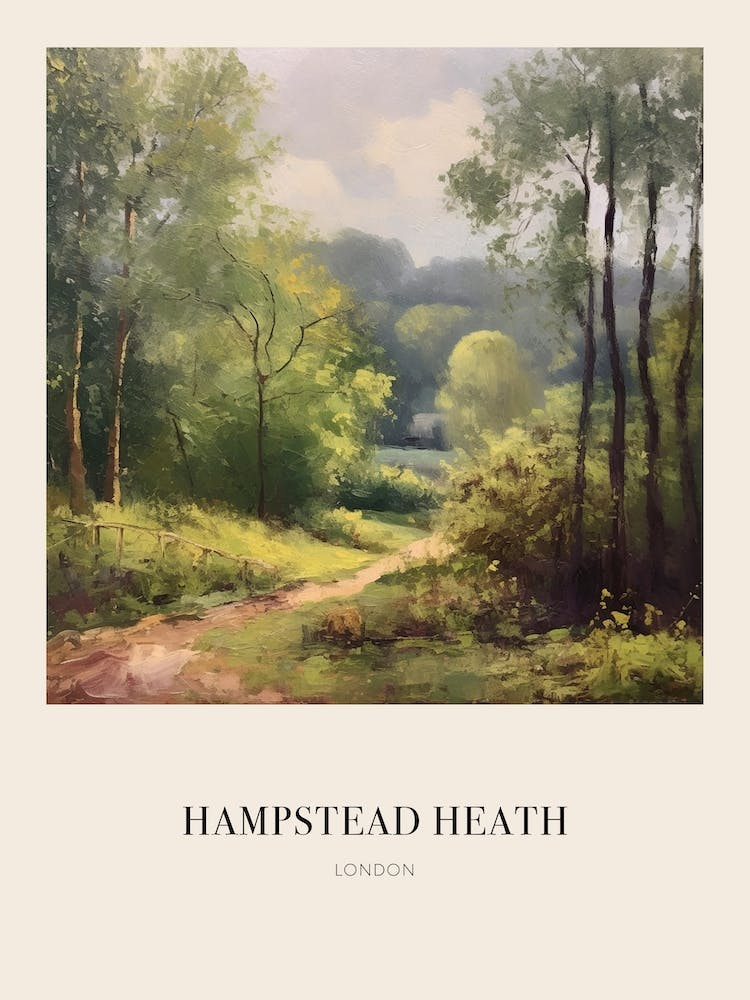 Hampstead Heath London United Kingdom 2 Vintage Cezanne Inspired Poster