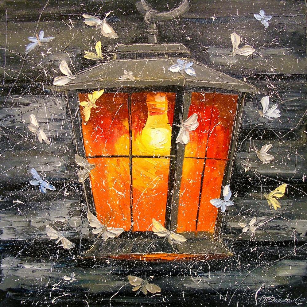 Night flashlight and moths