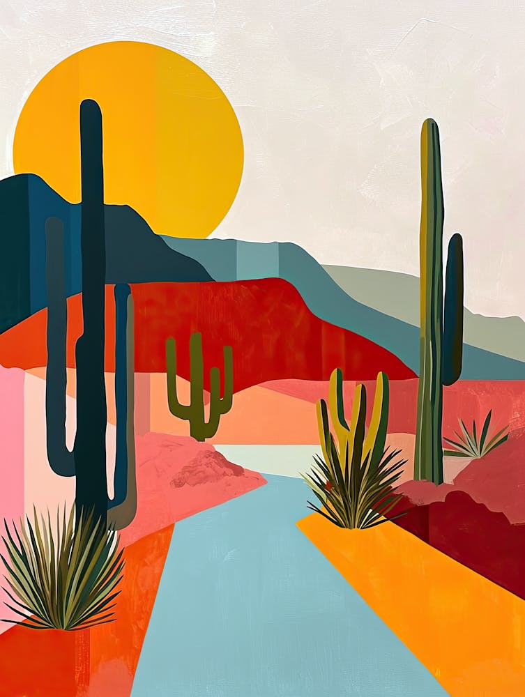 Désert de Cactus, Mexique, Boho, Minimalisme
