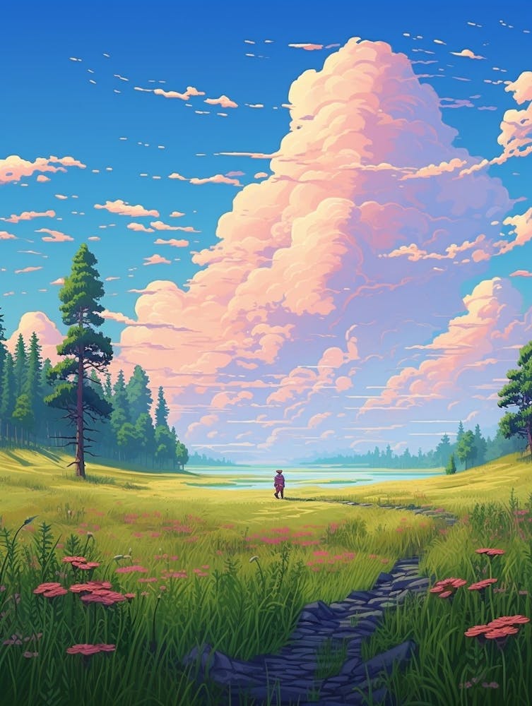 Prairie Landscape Pixel Art 1