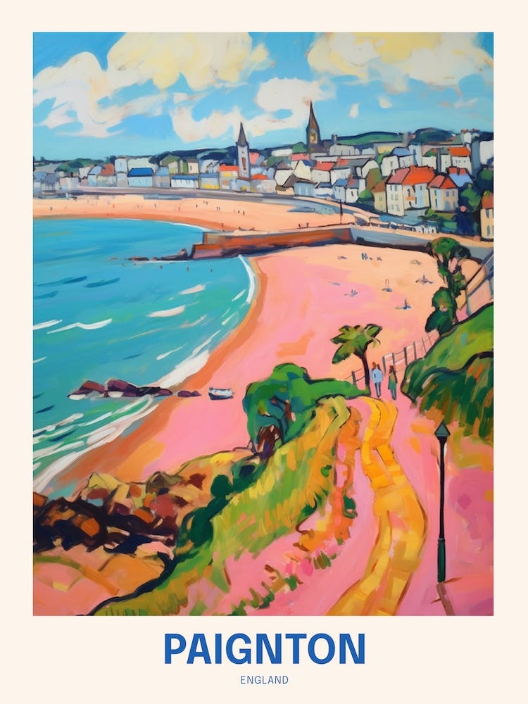 Paignton England 3 Uk Travel Poster