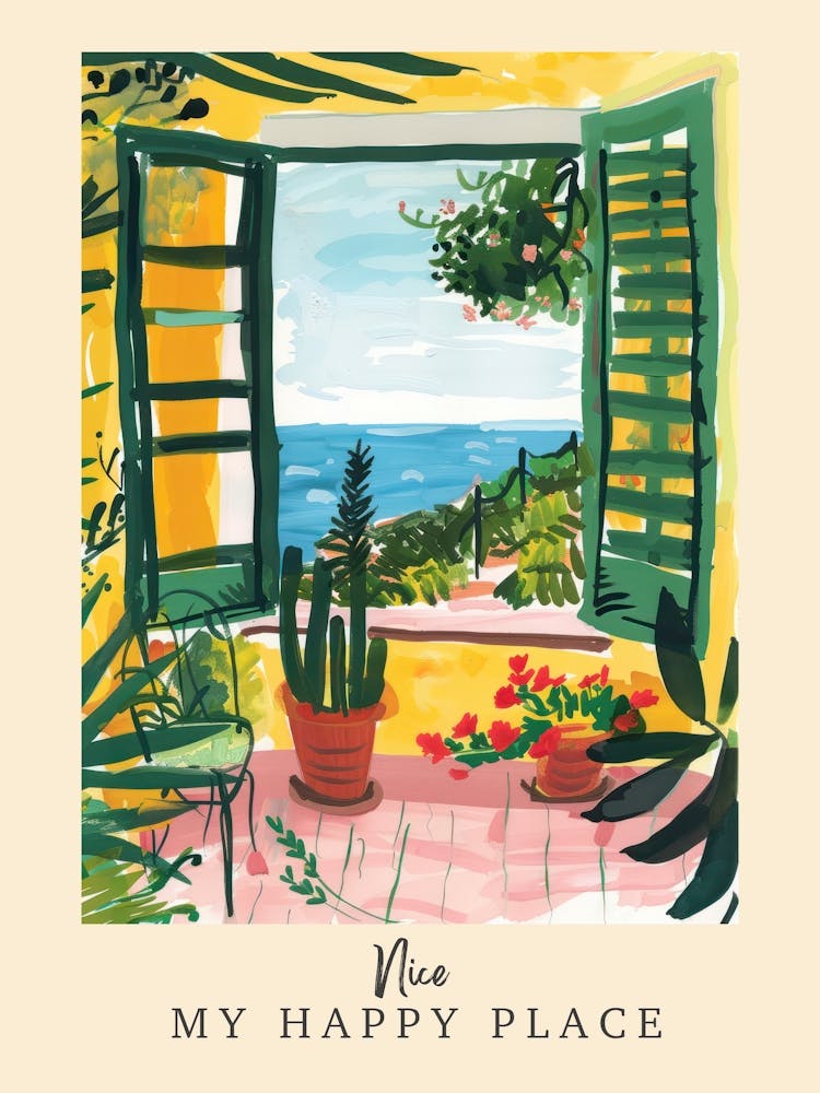 My Happy Place Nice 5 Travel Poster
