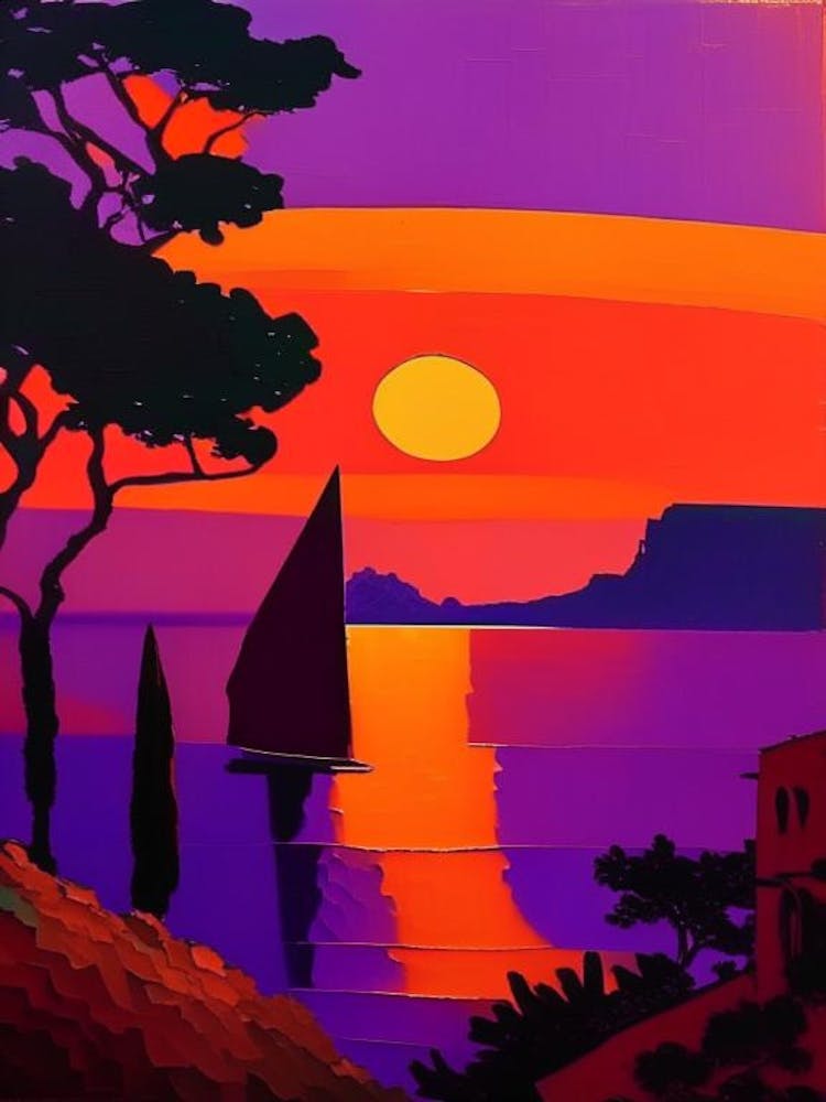 Matisse Inspired Boat Sunset