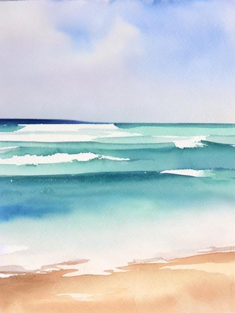 Brighton Beach 4, Australia Watercolour