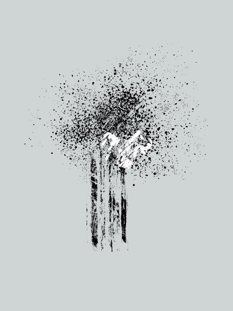 Splatters With Blue Background