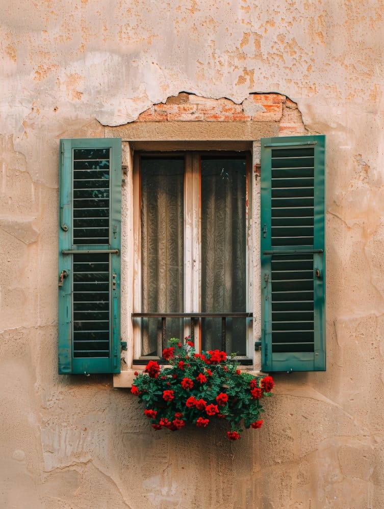 Green Shuttered Window 3