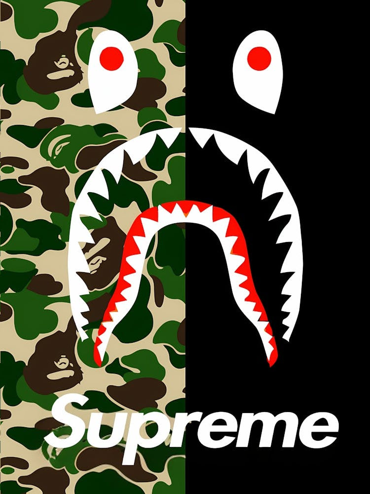 Supreme Shark - Supreme x Bape Collaboration