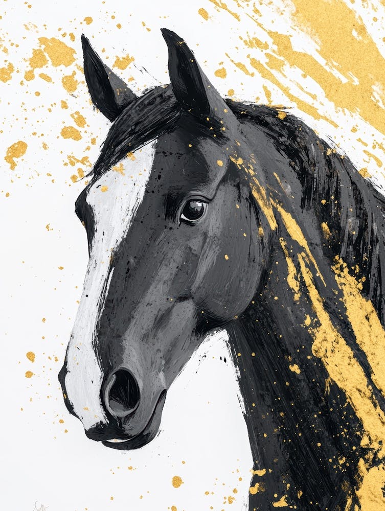 Gold Horse Canvas Print 1