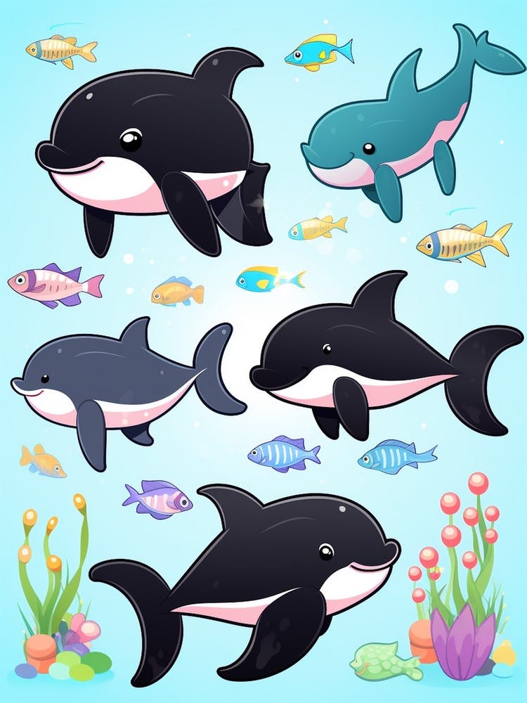 Kids Orca Whale Cartoon 5