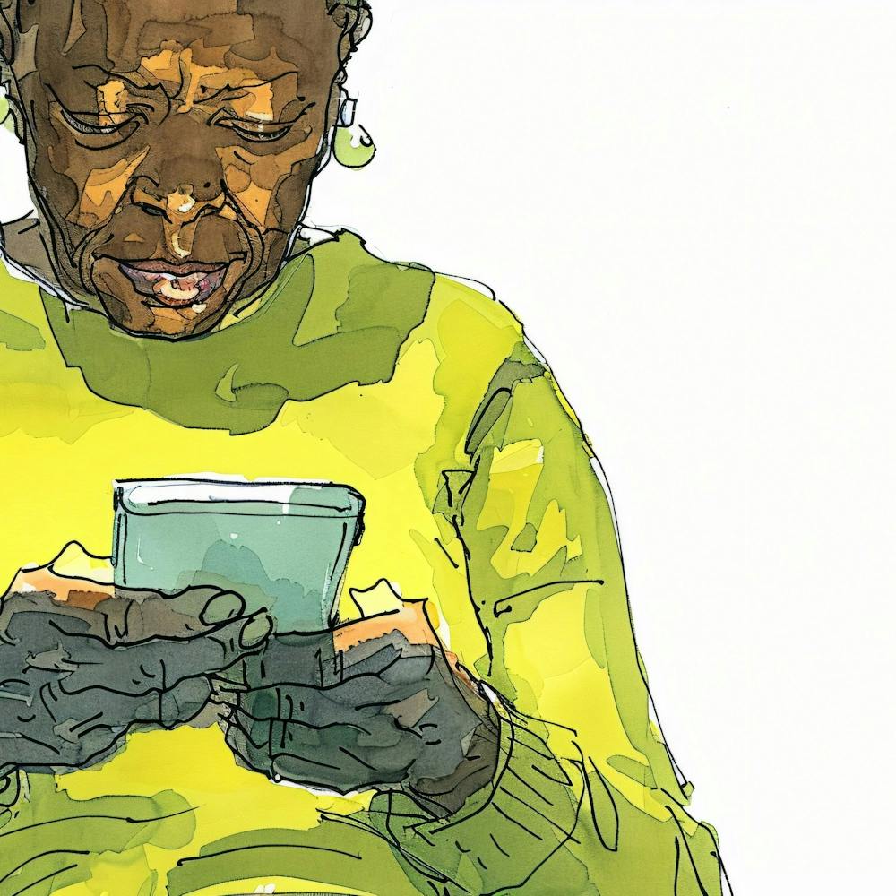 Old Lady On Cell Phone