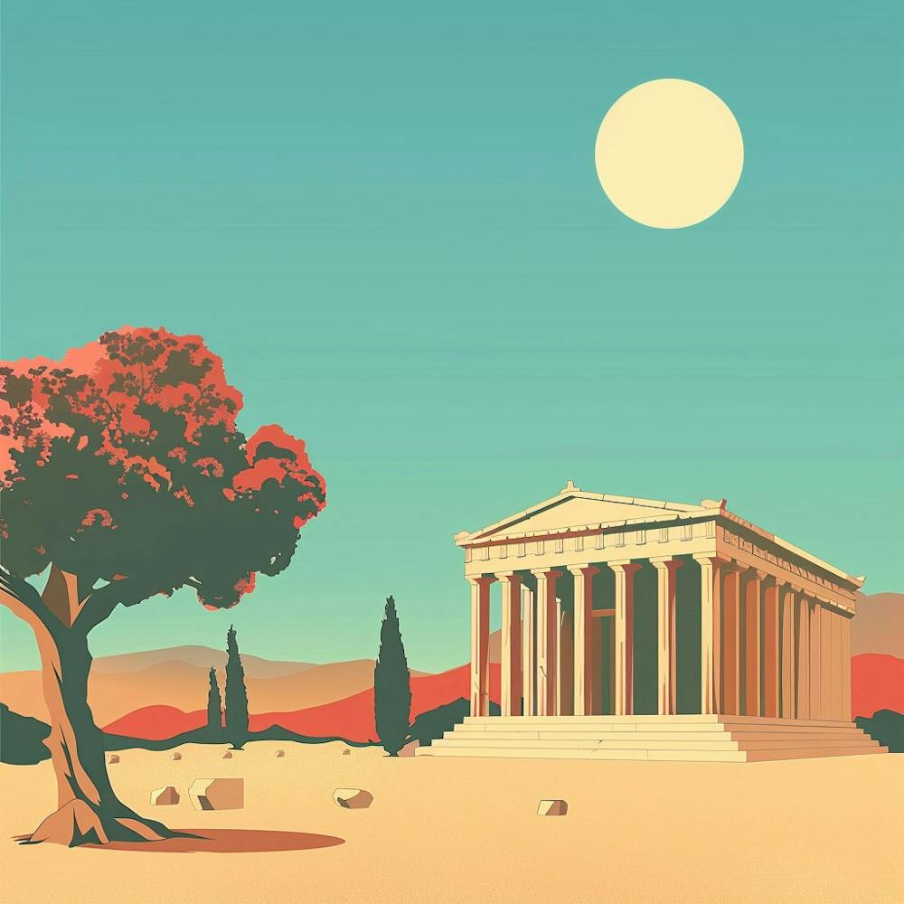 A Temple Of Olympian Zeus In Athens Minimal Illu 1720009190 2