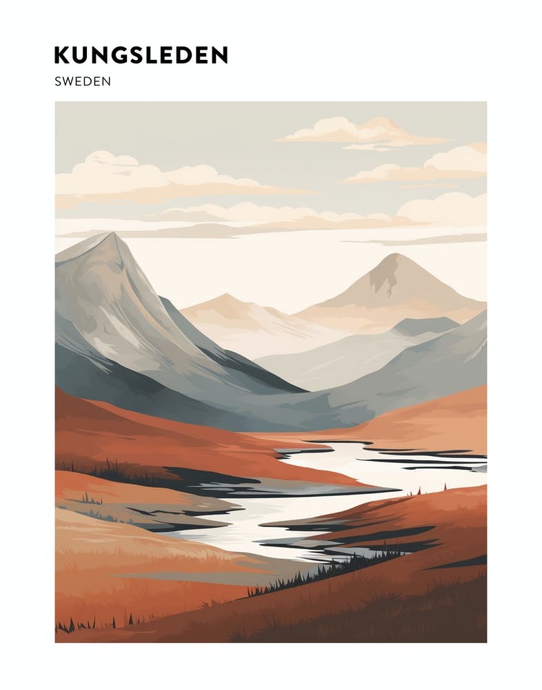 Kungsleden Sweden 2 Hiking Trail Landscape Poster
