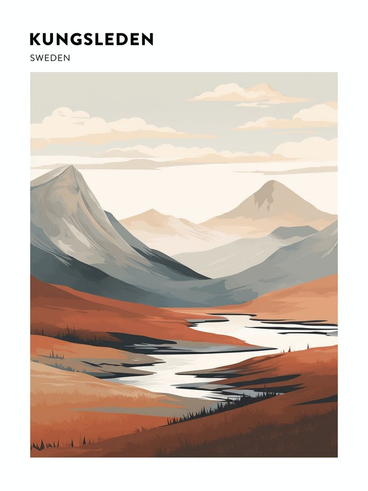 Kungsleden Sweden 2 Hiking Trail Landscape Poster