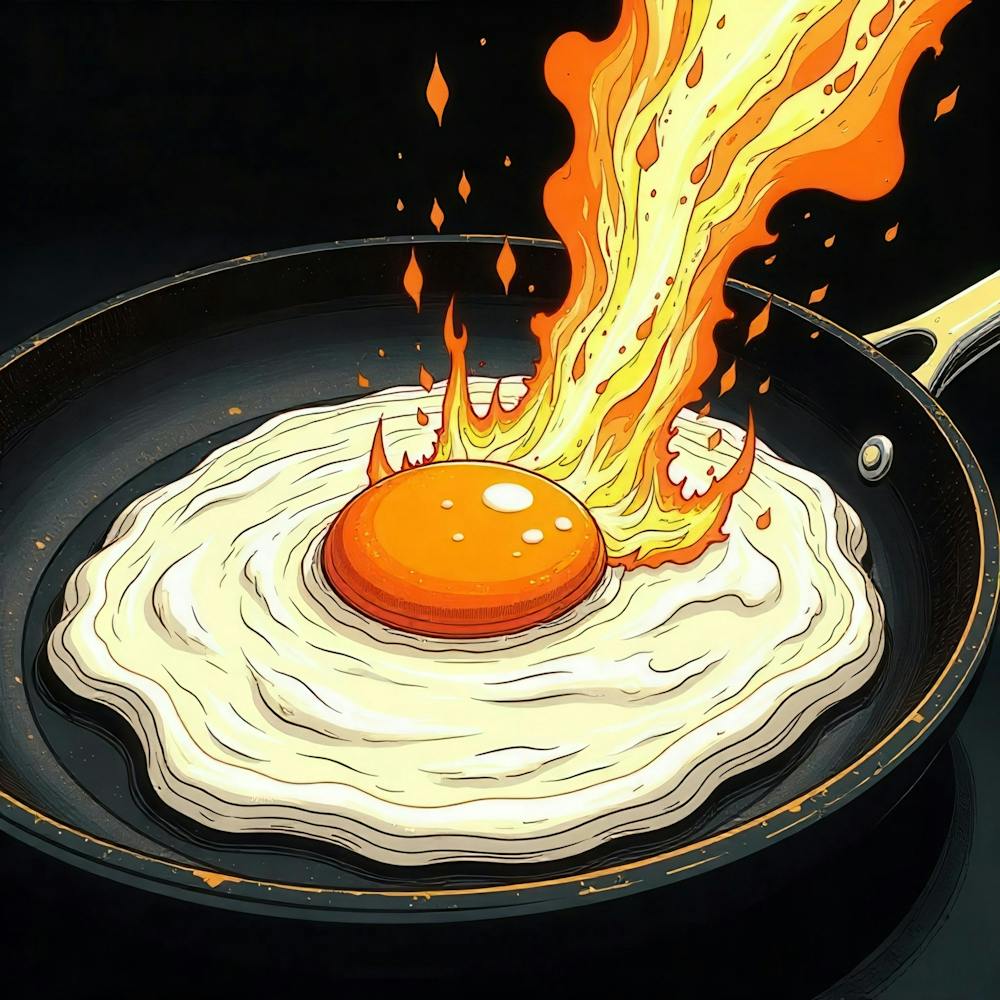 Fried Egg On Fire