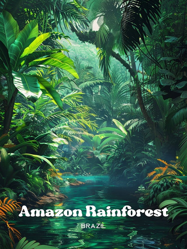 Amazon Rainforest Biodiverse Digital Travel Art