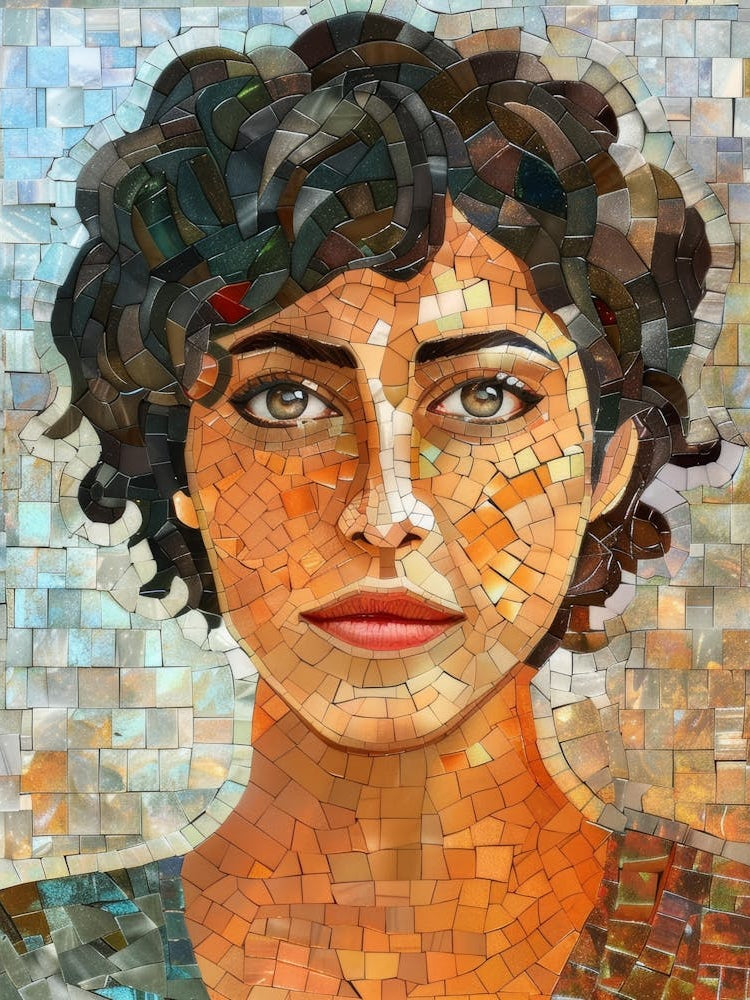 Mosaic Portrait Of A Woman 4