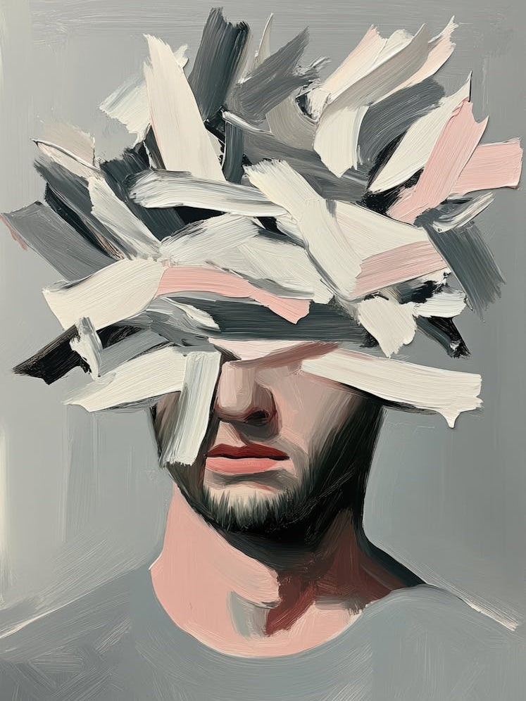 Man With Paper On His Head 1