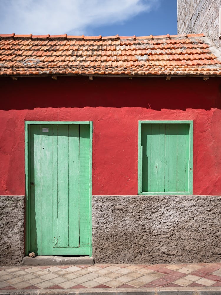 Red And Green Building