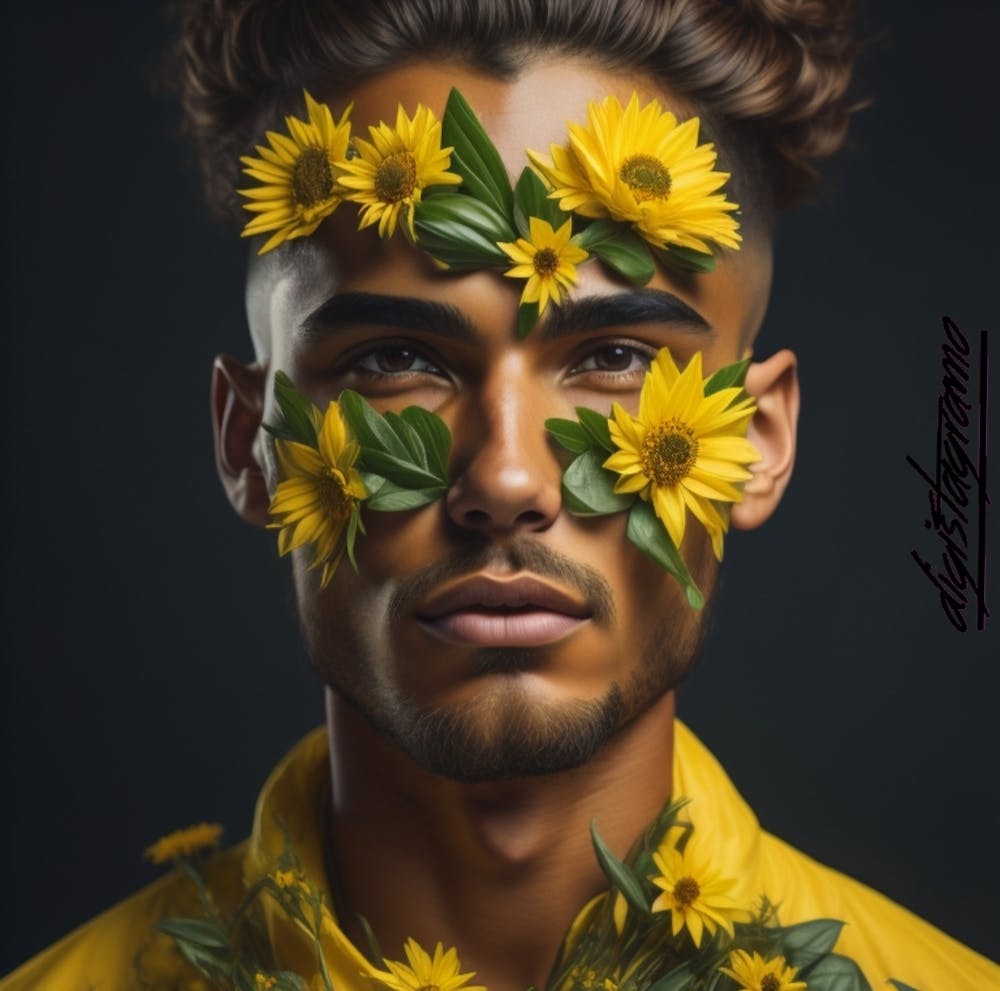Sunflowers man