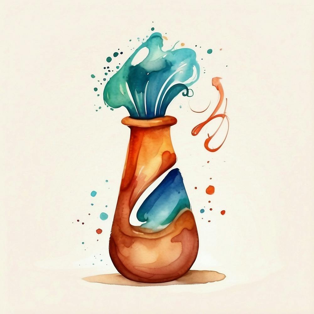 Watercolor Vase 1