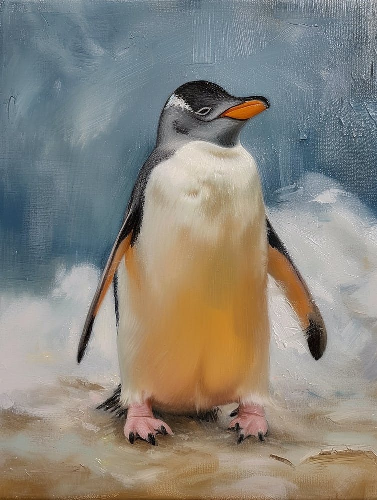 Adlie Penguin Livingston Island Oil Painting 4