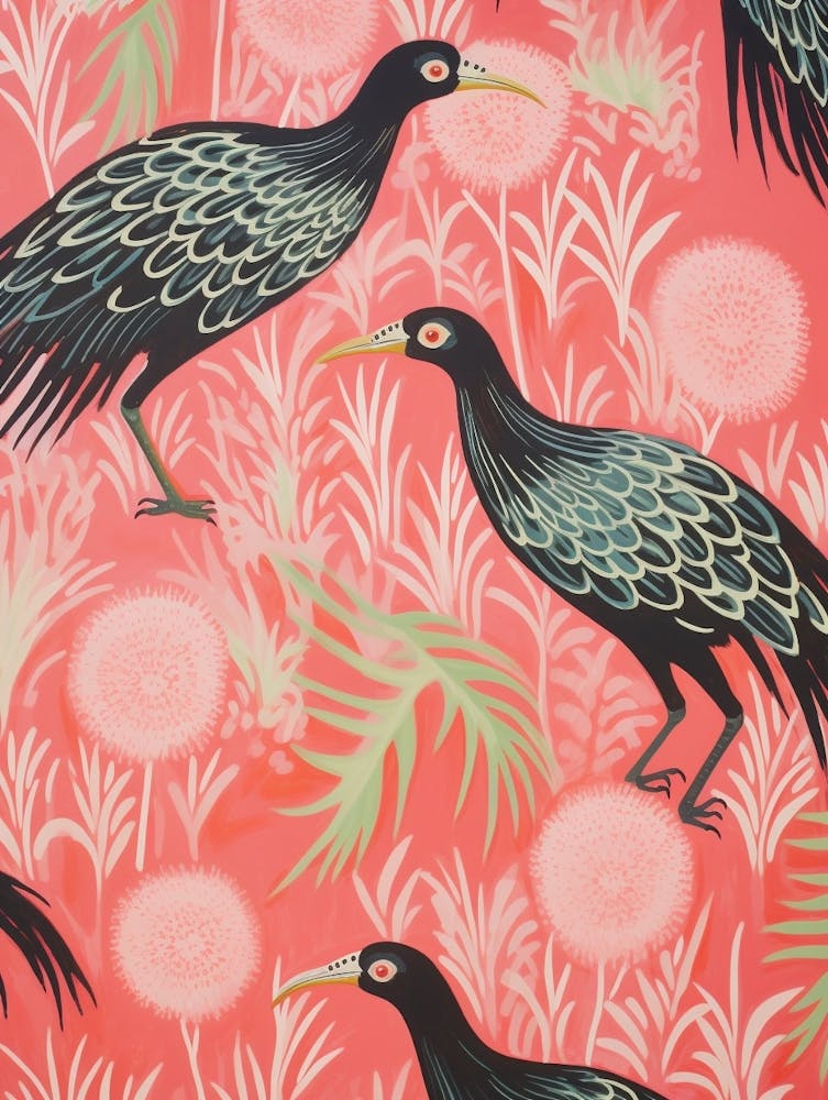 Vintage Japanese Inspired Bird Print Kiwi 2