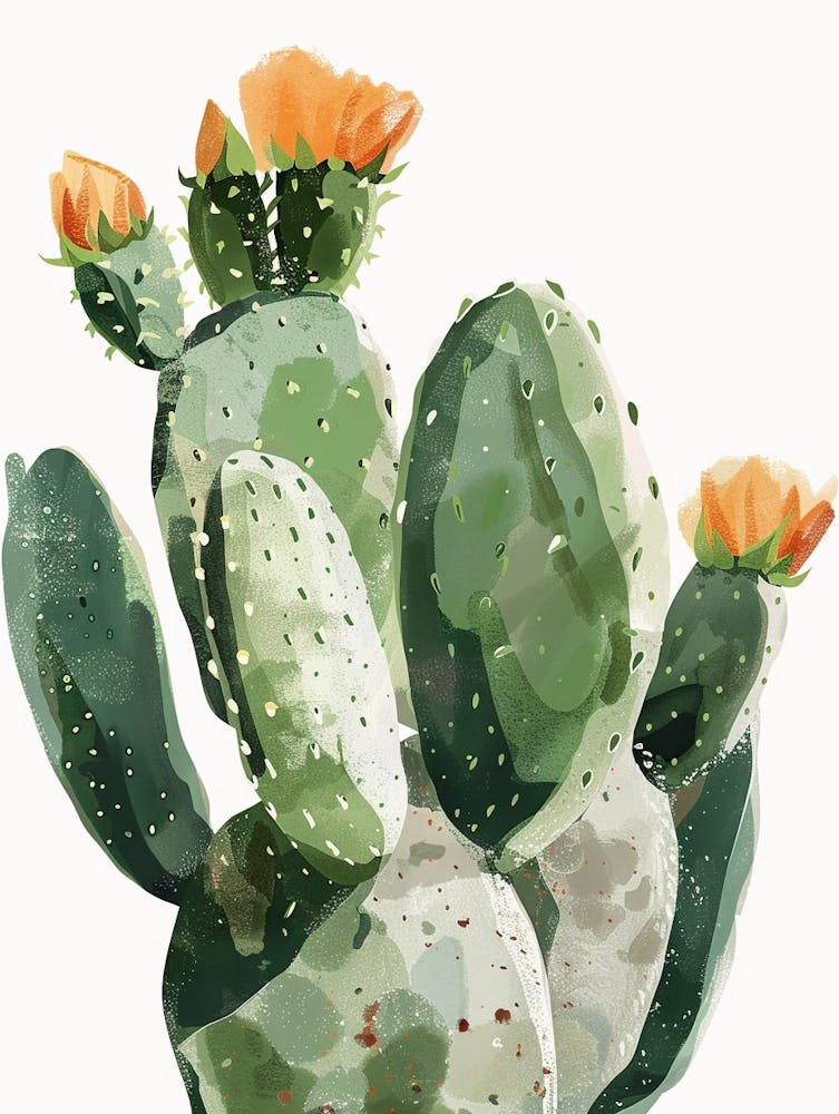 Opuntia Fragilis Minimalistische Abstrakte Illustration 3