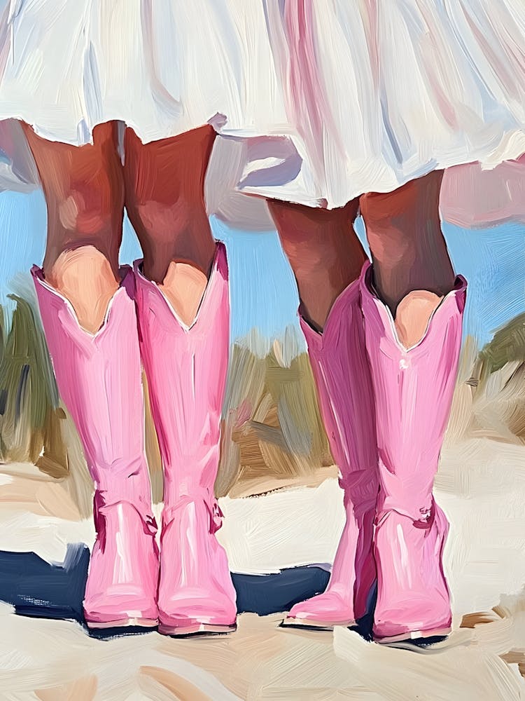 Two Girls In Pink Cowboy Boots 2