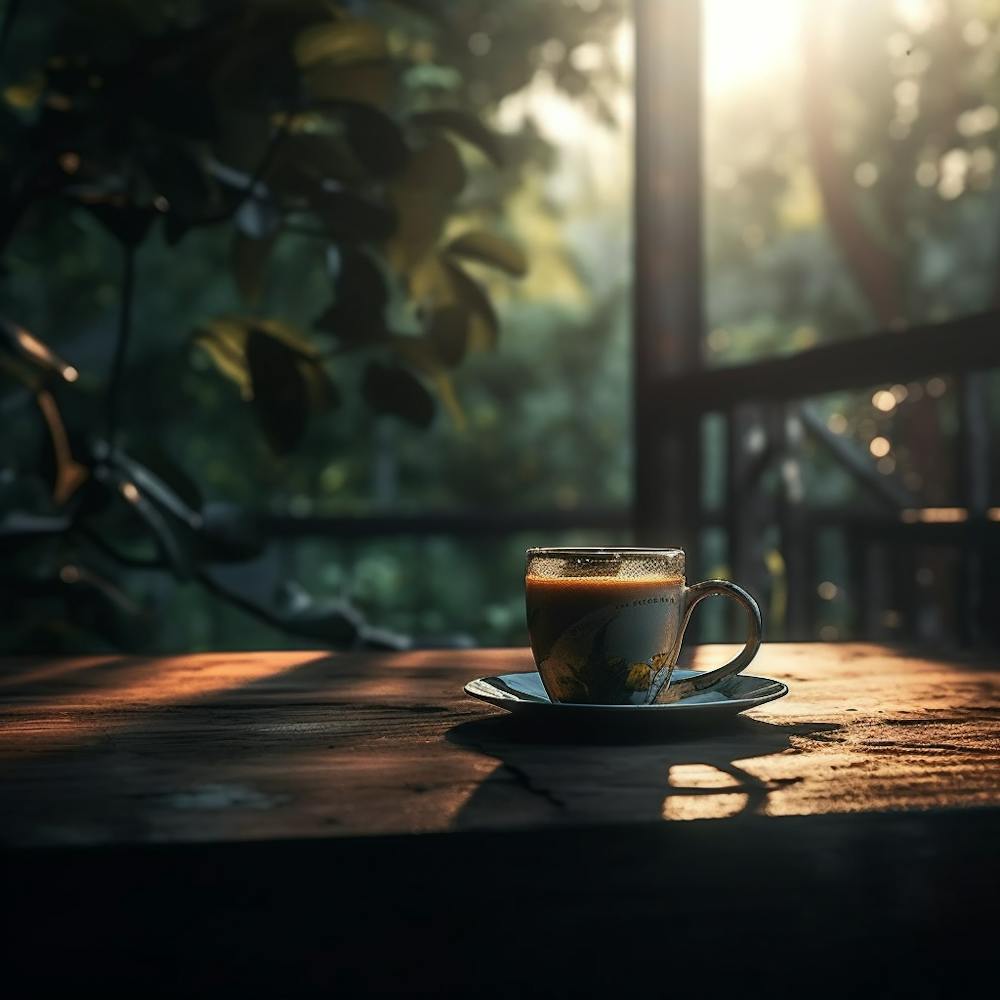 Coffee On A Wooden Table