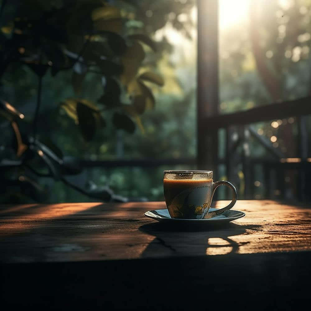 Coffee On A Wooden Table