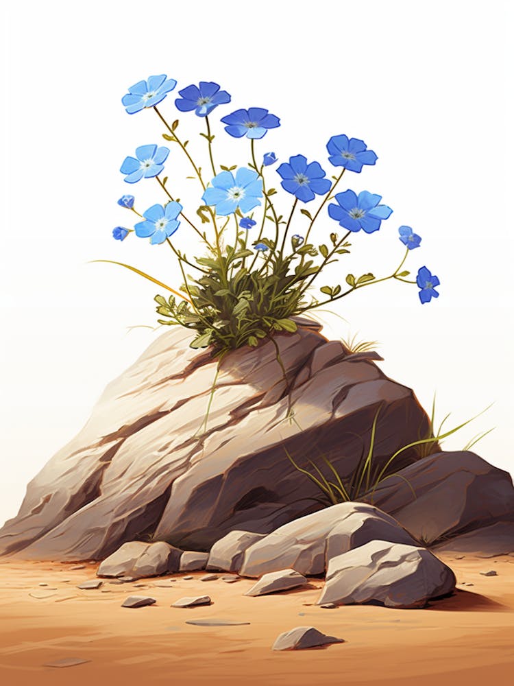 Forget Me Not, Sprouting From A Rock In The Dessert  (2)