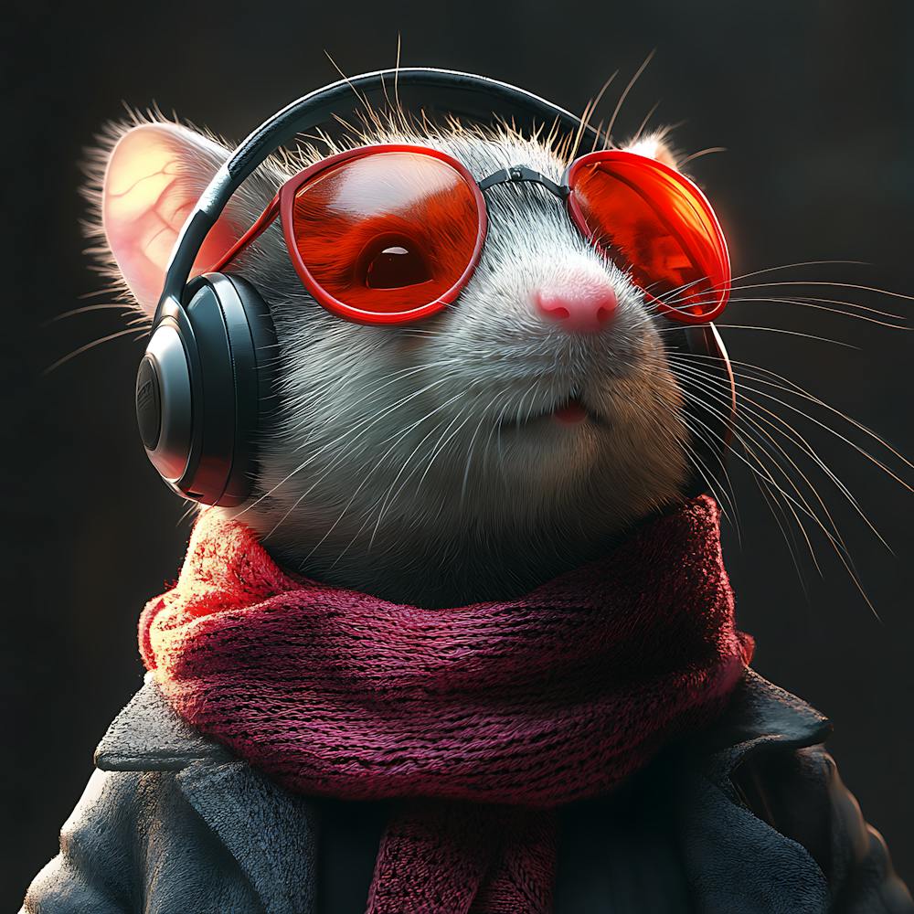 Cool Rat With Headphones 13