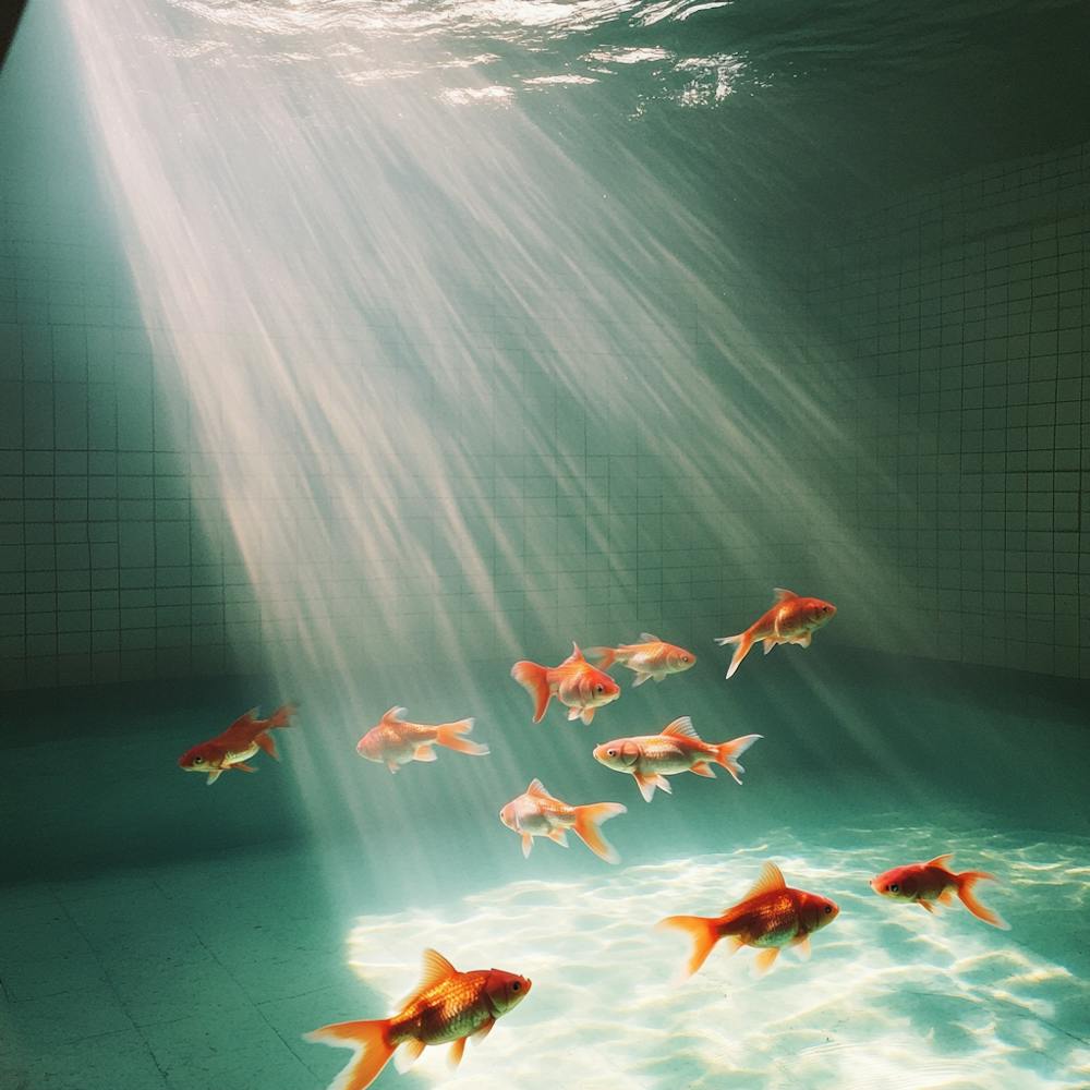 Goldfish Swimming In A Pool
