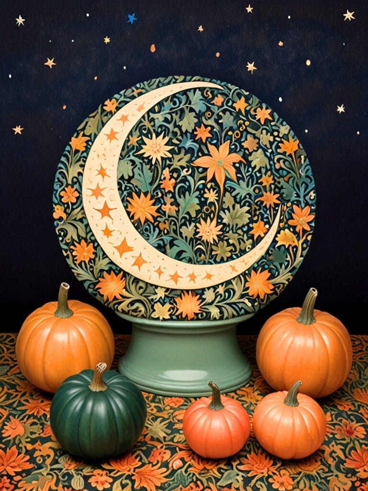 William Morris Moon And Pumpkins