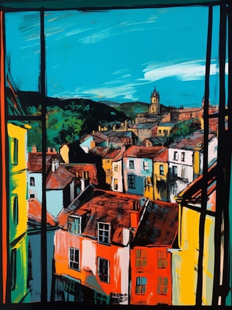 Window View Of Edinburgh Scotland In The Style Of Pop Art 1