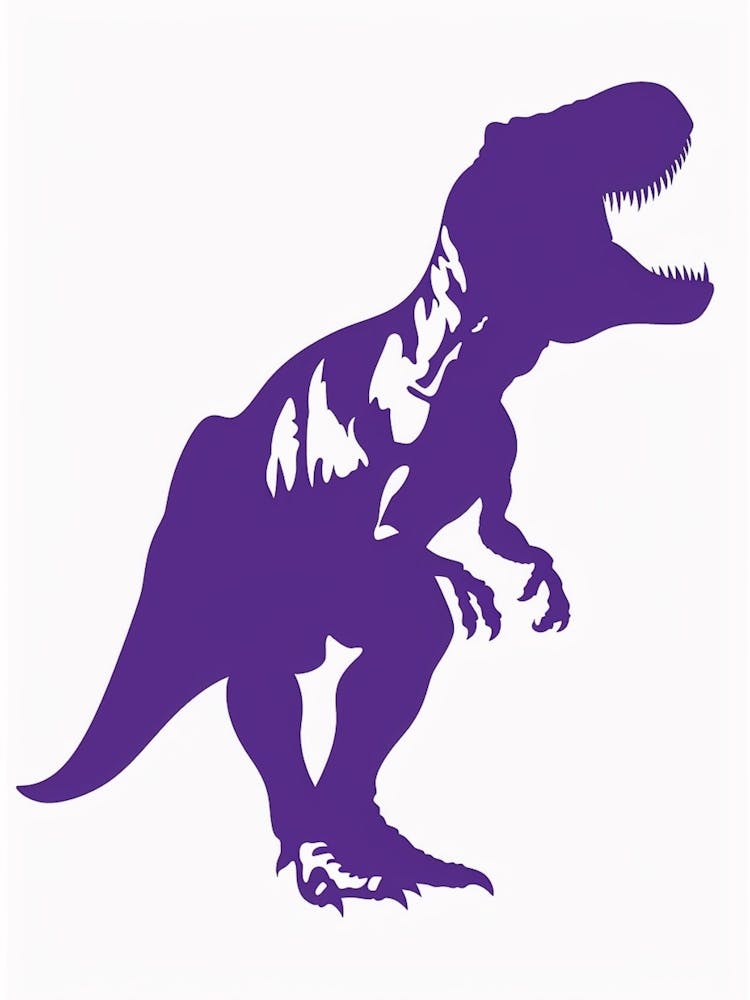 Purple T Rex Dinosaur Silhouette 2