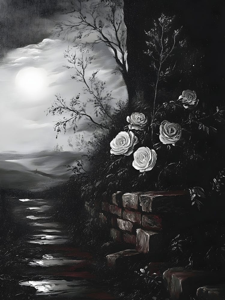 Black And White Roses