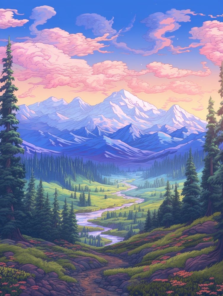 Tundra Landscape Pixel Art 2