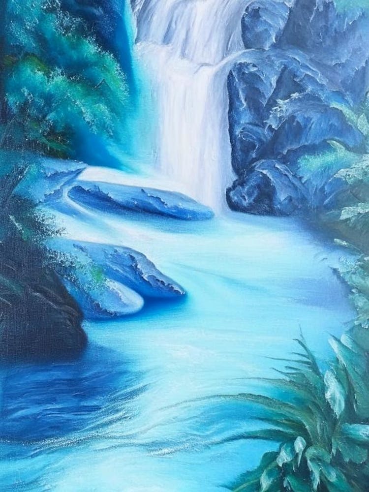 Water Source Waterscapes Marble Acrylic Painting 1